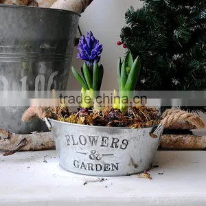 Galvanized Metal Garden Planter and Flower Pot thumbnail-1