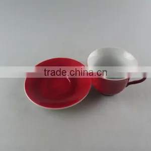 Hot Sale Colorful Porcelain Coffee Cup Set, High Quanlity Ceramic Glaze Cup and Saucer With Gift Box thumbnail-4