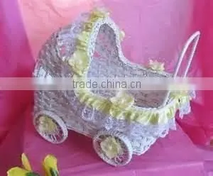 Bassinet Wicker Baby Basket With Wheel thumbnail-1