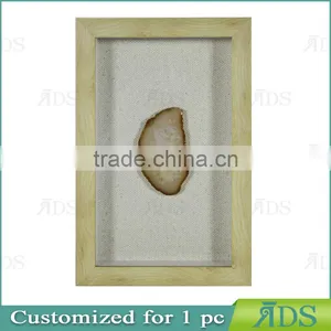 1PC Customized Shadow Box Wall Art With Color Natural Agate Stone Under Glass thumbnail-4