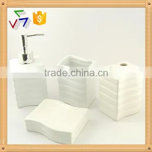 4pcs White Ceramic Bath Accessory thumbnail-1
