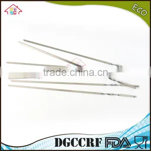 NBRSC New 10 Pcs Stainless Steel BBQ Barbecue Cooking Kebab Flat Skewers Needle Fork thumbnail-1
