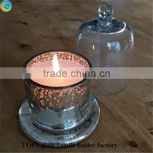 Glass and Candle Centerpieces Small Size Dome Glass Cloche Candle Jars thumbnail-5