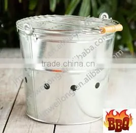 New Arrival Bucket Design Portable BBQ Grill/bucket GRILL/portable BBQ GRILL With Wooden Handle thumbnail-1
