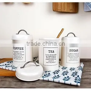 New Stylish Glossy Metal Sealed Coffee Tea Sugar Tin Canister thumbnail-3