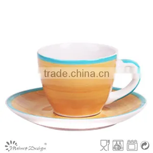 Mint Green Handpainted Tea Cup and Saucer Wholesale thumbnail-4