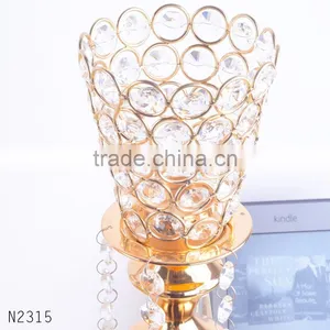 Wholesale Iron Plate Crystal Glass Candle Holder Christmas House Candlestick, Garden Candle Holder Free Shipping thumbnail-3