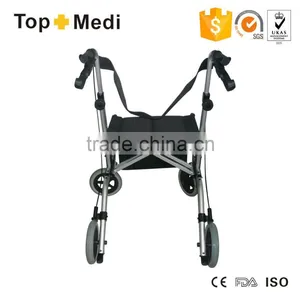 China Suppliers TOPMEDI Rehabilitation Therapy Supplies Lightweight 4 Wheel Folding Rollator Walker thumbnail-6