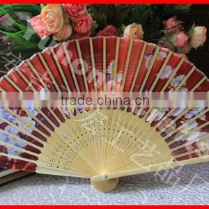 Japanese Style Bamboo Silk Fan Butterfly Print thumbnail-4