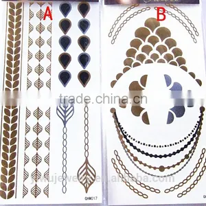 T002-001 Cheap Glitter Tattoo Paper Metallic Gold Removal Temporary Tattoo Sticker thumbnail-1