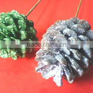 Glitter Pine Cone On Stem thumbnail-1