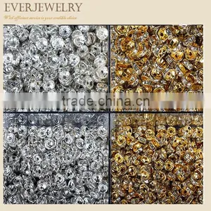 Gold Tone Rhinestone Roundel 8mm 10mm Spacer Beads thumbnail-3