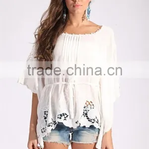 New Arrived Momen's Pleated White Sleeveless Summer Tops thumbnail-1