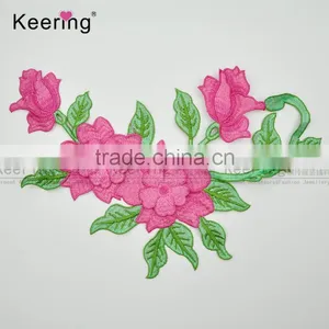 New Applique Professinal Embroidery Flower Patches Embroidery Patch For Clothes WEF-755 thumbnail-5