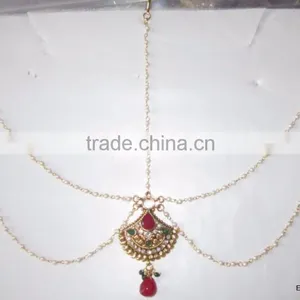 MATHAPATTI MAANG TIKA GOLD PLATED POLKI Pearl thumbnail-2