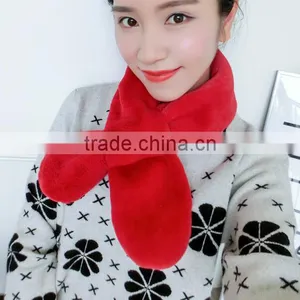 Special Design Early 2017 Spring Girl Nechchief Pure Color Cute Model Fake Rabbit Fur Lovely 90*120cm Lady Scarf thumbnail-6