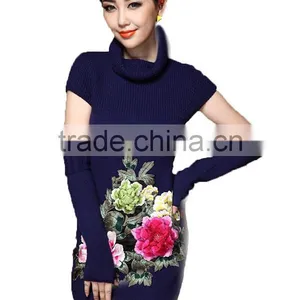 2015 New Design Sexy Embroidery Knitted Cheongsam thumbnail-1