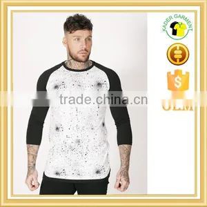 New Design Printing t Shirt 3/4 Raglan Sleeves T-shirts Oem Clothing Men thumbnail-1