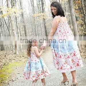2017 Printed Matching Mother Daughter Clothes Plus Size Maxi Dress thumbnail-2