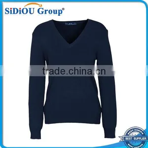 Ladies V Neck Knitted Pullover Jumpers thumbnail-1