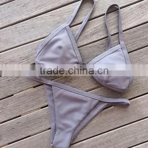 M1222 Runwaylover 2016 Ladies Gray Polyester Split Swimsuit Bikini thumbnail-3