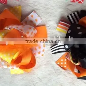2014 New Girls Halloween Dress Pumpkin Dress Chevron Dress thumbnail-6