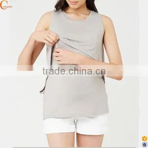 Sleeveless Maternity Clothes Tank Tops Breastfeeding Clothing thumbnail-1