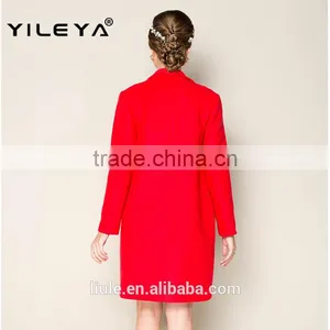 Hot Selling Bright Red Winter Thick Warm Stock Ladies German Coat, Woolen Coat, Women Wool Coat thumbnail-2