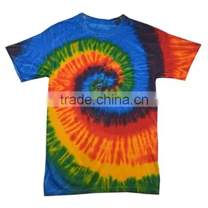 Guangzhou Shandao Factory Direct Sale Summer Casual O-Neck 190g 100% Cotton Custom Tie Dye Long Sleeve T Shirt thumbnail-5