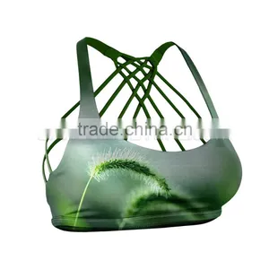 Summer Rains Wheat Designed Sports Yoga Bra With Triple Layered Fabric for Friction Free Gripped Feel thumbnail-1