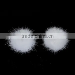 Wholesale Wedding Decoration White 50mm Sable Fur Pom Pom Balls thumbnail-3