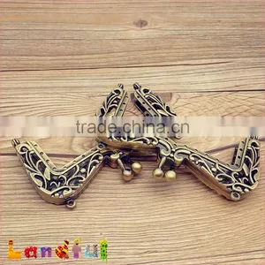10.5cm M Shape Square Vintage Gold Sewing Kiss Lock Clutch Purse Frame thumbnail-5
