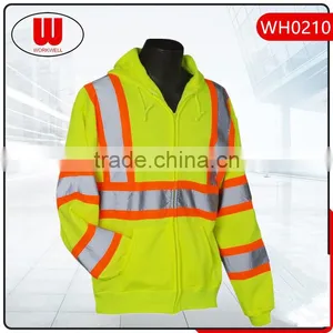High Visibility Zipper Hoodie on Hood thumbnail-1