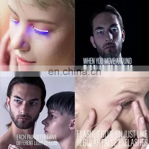 2017 Newest Led Eye Lashes Shining Charming LED Lashes for Halloween Christmas Party thumbnail-3