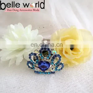 2 Colors Mini Rhinestone Crystal Crown Hair Comb Clip thumbnail-1