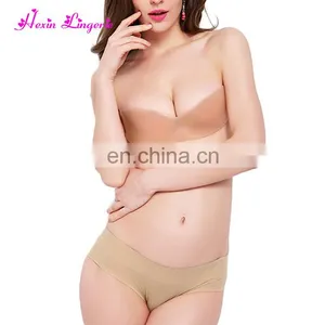 Premium Nude Gather Backless Self Adhesive Push up Strapless Silicone Bra thumbnail-4
