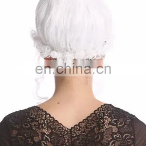 Romantic Baroque Renaissance White Synthetic Party Wigs P-W210 thumbnail-4