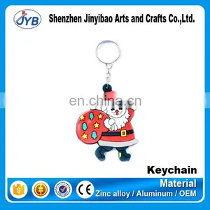 Promotional Gifts Rubber Key Chain Custom Pvc Santa Clause Keychain thumbnail-1