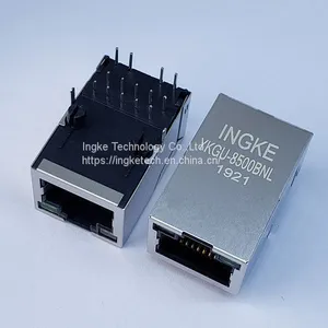Ingke YKGU-8500BNL Direct Substitute 7499110124 Single Port Gigabit Through Hole RJ45 Magnetic Modular Jacks thumbnail-1