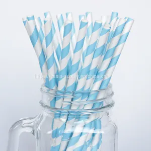 Dot Stripe Beautiful Wave Stripe Straw Decor Straw Paper Straw for Store thumbnail-1