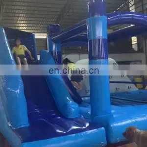2020 Airtight Blue Compound Design Inflatable Bounce House for Kids Indoor or Outdoor Fields thumbnail-1