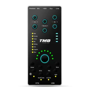 100% Original Snail TM8 Web Celebrity Live Sound Card, Digital Audio, Portable and Mobile, Intelligent Noise Reduction Suitable for Web Celebrity Live Recording and Clipping Home Entertainment thumbnail-1