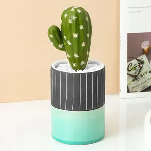 Europe Style Tall Blue And Black Crack Home Furnishing Dry Flower Antique Ceramic Vase thumbnail-2