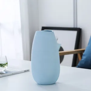 Nordic Modern Simple Minimalism Hand Made Green Blue Pink Ceramic Vase For Hallway Decor thumbnail-4