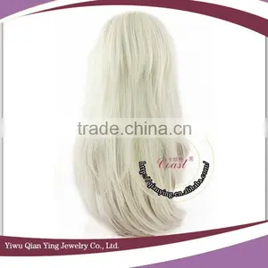 Long Straight High Quality Cheap White Cosplay Synthetic Hair Wig thumbnail-3