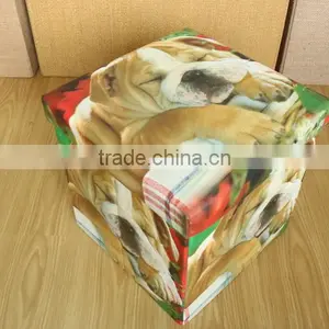 Store Extra Sheets Leather Pouffe thumbnail-3