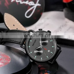 MEGIR 2159 Men's Quartz Watches Waterproof Business Mesh Band Chronograph Date Luxury Wristwatches thumbnail-3