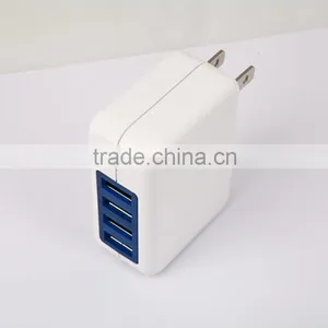2014 New Product USB Travel Charger With White Shell 4 Port Blue USB Connector thumbnail-4