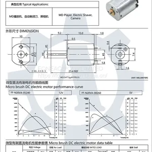 FF-N20VA 12 mm Diameter Micro Brush dc Electric Motor thumbnail-2