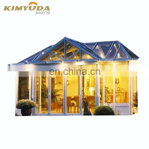 Aluminum Glass Balcony Sunrooms Winter Garden Balcony Roof Fronted Glass Sunroom Design For Sale thumbnail-2
